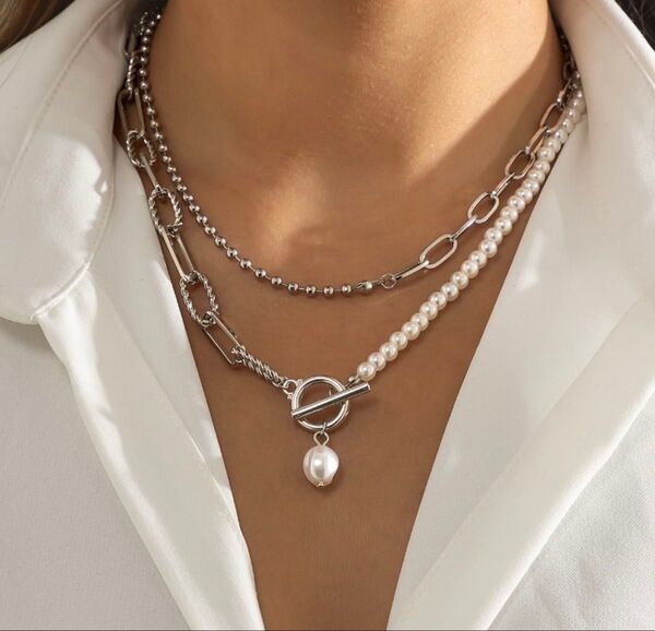 ネックレス ペンダント レディース アクセサリー フェイクパール パール調 チェーン お洒落 おしゃれ 上品 大人可愛い 普段使い