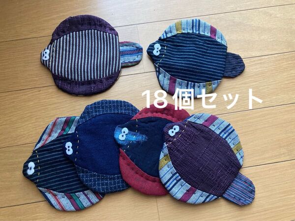 ハンドメイド コースター 18枚セット パッチワーク 魚