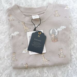 新品未使用 バースディ Cottoli コトリ キリン柄 Tシャツ 100cm かわいい グレー