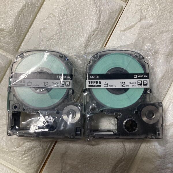 KING JIM TEPRA PRO 12mm 黒インクテープ 2個セット キングジム テプラ