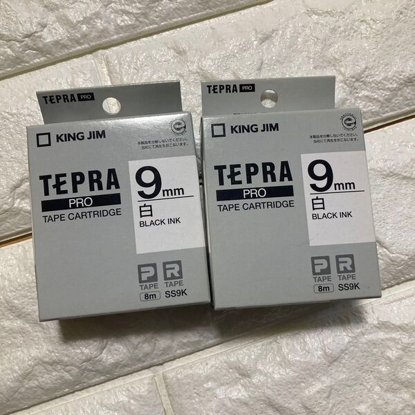 KING JIMのTEPRA PRO、9mm幅の黒インクテープカートリッジ2個セット