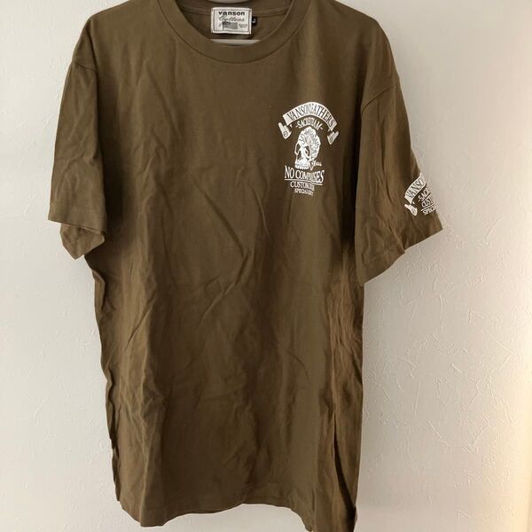 VANSON LEATHERS Tシャツ カーキ Lサイズ