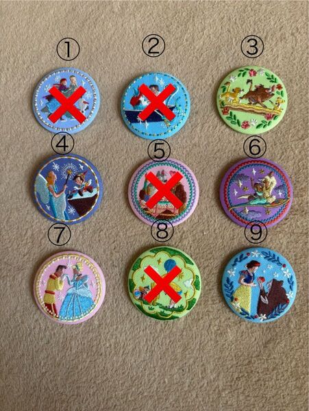 Disney Characters 刺繍缶バッジビスケット