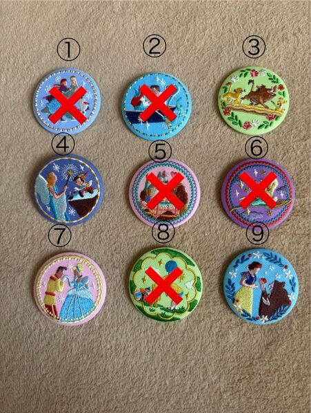 Disney Characters 刺繍缶バッジビスケット