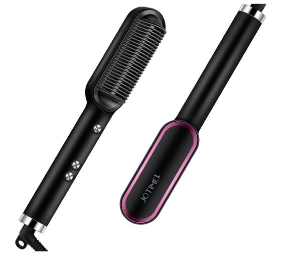 ヘアアイロン ブラシ 急速加熱 2way ストレートブラシ カール ブラシ付