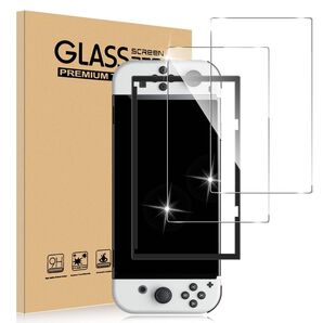 【2枚入り】For Switch2ガラスフィルム保護フィルム 【ガイド枠付き】