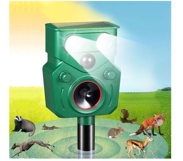 動物撃退器IP65防水3600mAh大容量USB充電ソーラー充電日本語取扱説明書