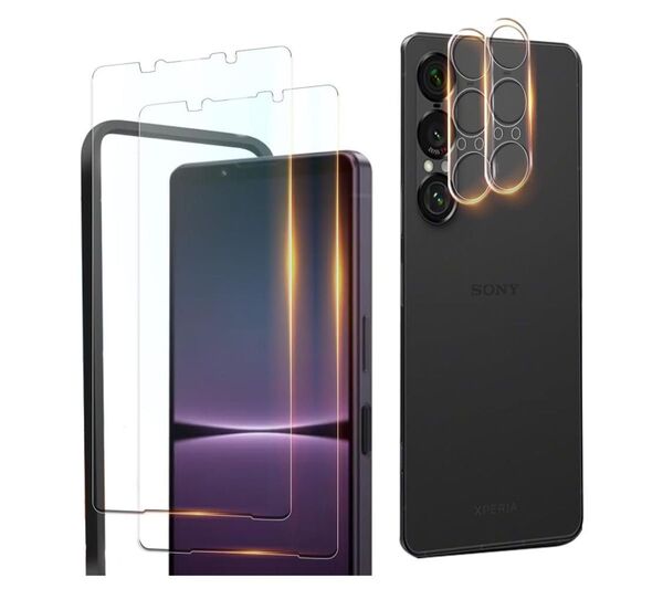 Xperia 1VII ガラスフィルム2枚+カメラフィルム 2枚 液晶保護