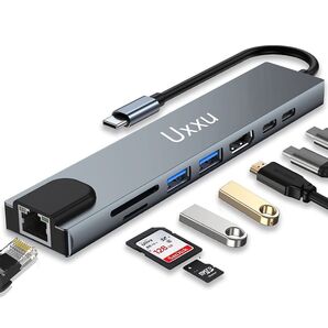 USBCハブ8-in-1Type-C4Kドッキングステーション