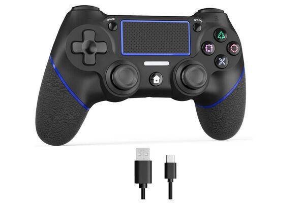 PS4コントローラーBluetooth接続12時間連続日本語取扱ブラック/ブルー