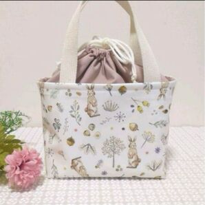 うさぎ柄 保冷 ランチバック ランチトート お弁当袋