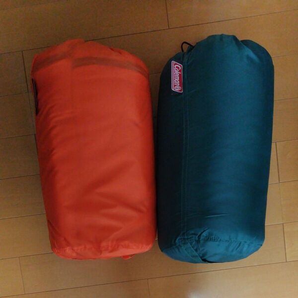 寝袋 2個セット コールマン Coleman オレンジ グリーン キャンプ アウトドア