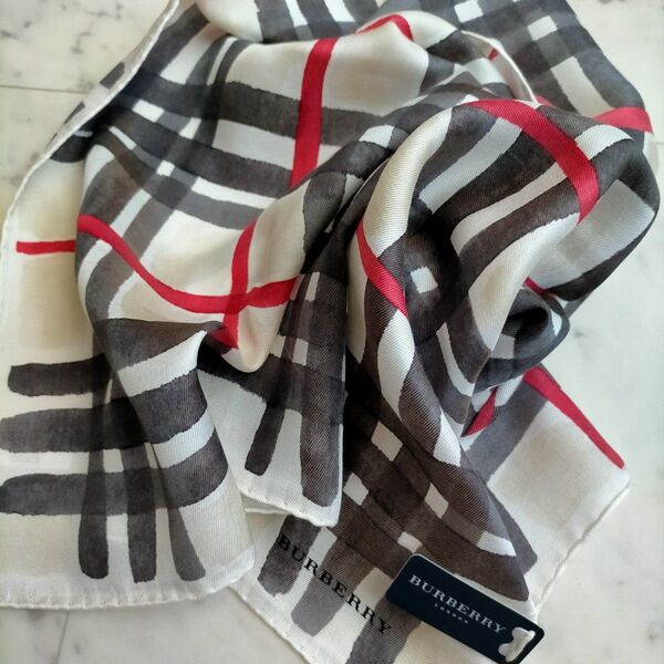 バーバリー ハンカチスカーフ シルクコットン BURBERRY