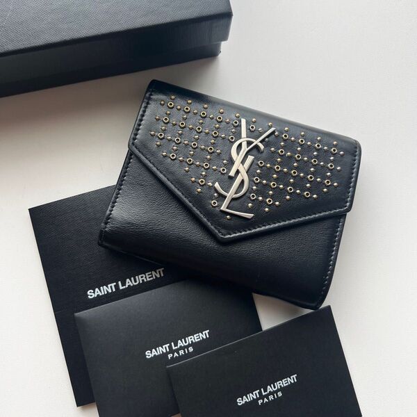 226 極上美品 SAINTLAURENT イヴサンローラン 3つ折り財布