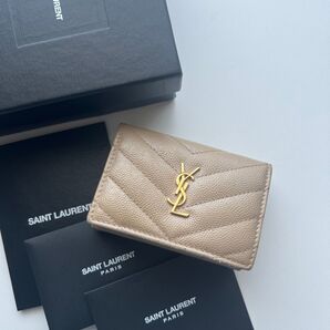 223 美品 SAINTLAURENT イヴサンローラン 3つ折り財布