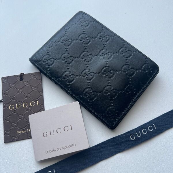 231 極上美品 GUCCI グッチ シマ 2つ折り財布