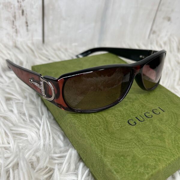 GUCCI ホースビット ストーン サングラス ブラウン レディース メンズ