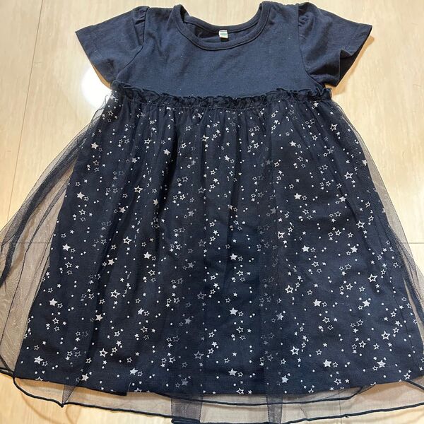 女の子 ワンピース チュールスカート 星柄 110サイズ