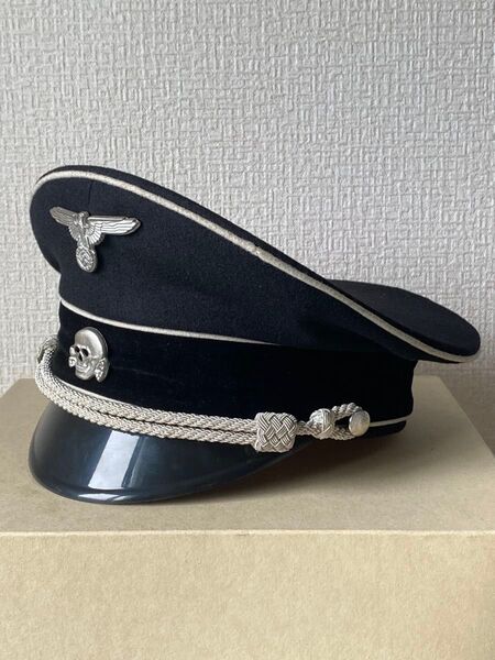 WW2 ドイツ軍 SS将校制帽 精密複製 59cm ASS 軍帽 帽子 制帽 帽子 将校