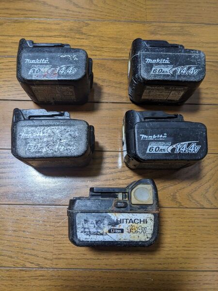 マキタ、 ハイコーキ、バッテリー14.4vジャンクセット