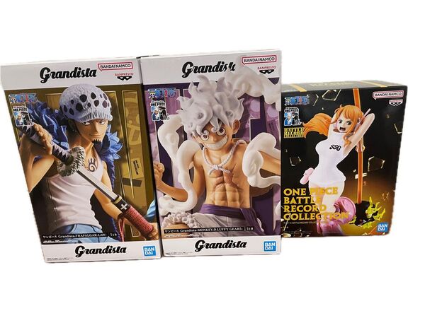 【新品未開封】ワンピースフィギュア 3点セット Grandista ルフィギア5 トラファルガー・ロー ナミ