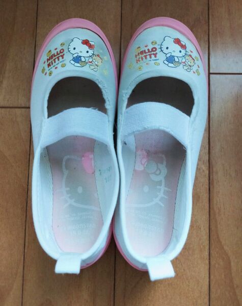 サンリオ ハローキティ 上履き 上靴 18cm 中古 保育園 スクールシューズ 女の子 ムーンスター ピンク 幼稚園