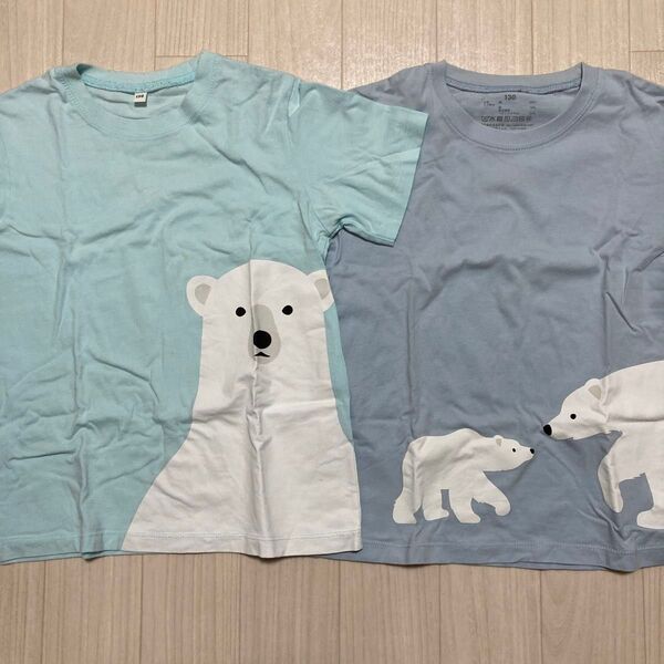 無印良品 Tシャツ 2枚セット しろくま 130 半袖