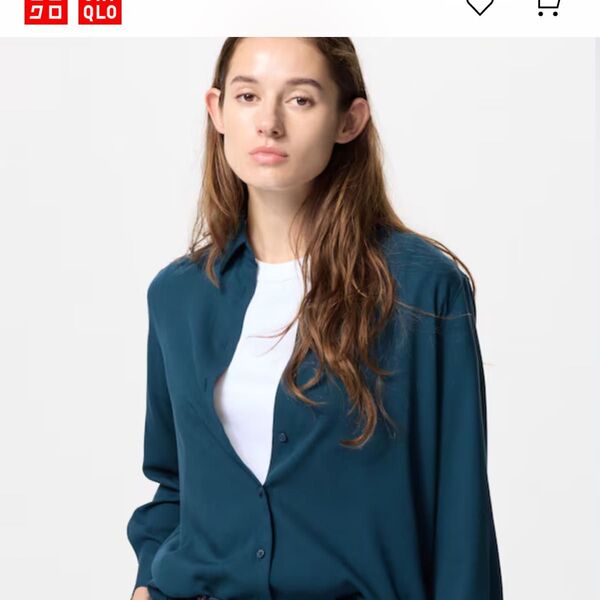 ユニクロ レーヨンブラウス ダークグリーン XL