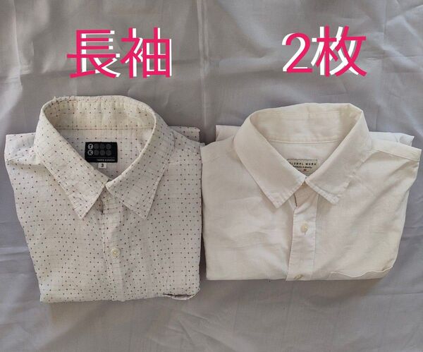長袖シャツ ブラウス ユニセックス 長袖シャツ ワイシャツチェック ボタンダウンシャツアウタートップス 中古品使用感あり作業着等