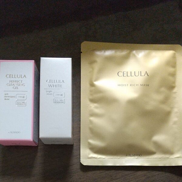 新品! CELULA WHITE チェルラーホワイト ブライトセラム クレンジング シートマスク、ミニサンプル付
