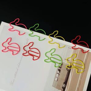 30個 クリップ ペーパークリップ 文房具 文具 書類 書類留め 書類整理 キッズ 子供 子ども こども ラビット うさぎ ハート