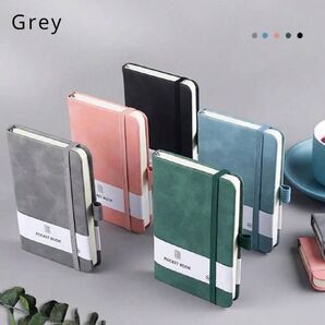 1点 a7 ノート ポータブルノート ポータブルダイアリー フェイクレザー 横線 肌に優しい 伸縮バンド シンプル 高見え グレー