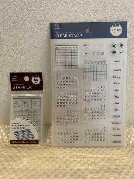 クリア 透明 シリコン スタンプ 台 CLEAR STAMP STAMPER 5mm 方眼罫