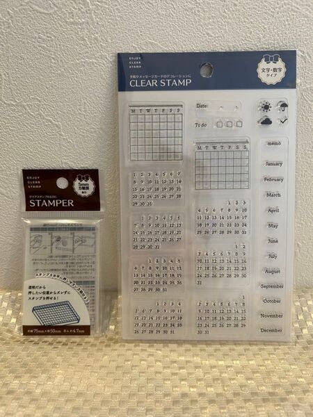 クリア 透明 シリコン スタンプ 台 CLEAR STAMP STAMPER 5mm 方眼罫