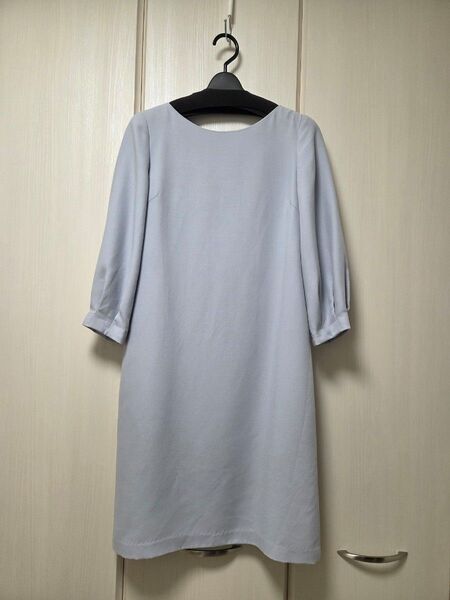 NATURAL BEAUTY BASIC ワンピース 7分袖 Mサイズ 膝丈 ブルー