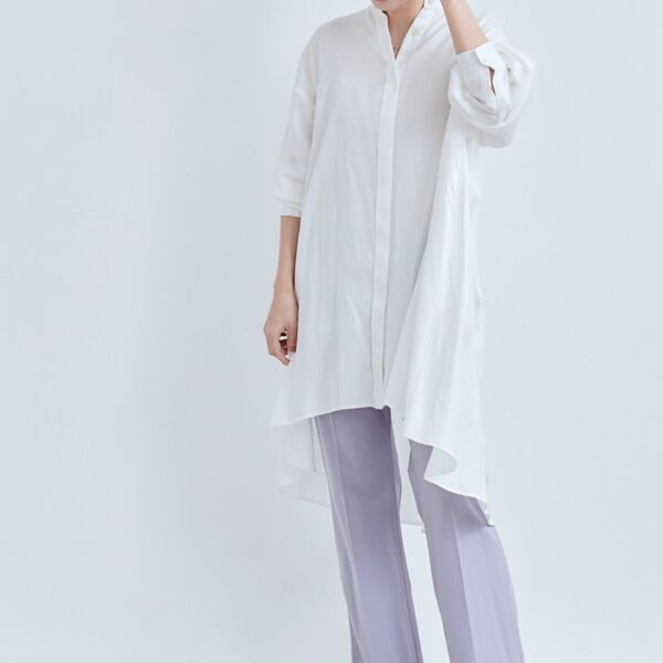 DouDou バックフレアチュニックブラウス