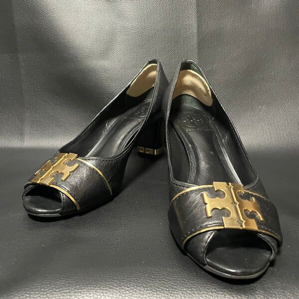 Tory Burch トリーバーチ オープントゥ レザーパンプス ハイヒール