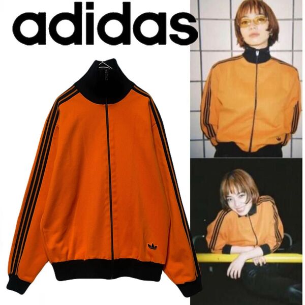 adidas 小松菜奈着用同モデル 70-80sトラックジャケット オレンジ