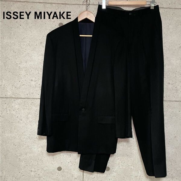 ISSEY MIYAKE イッセイミヤケ 筆タグ ノーカラー スーツセットアップ