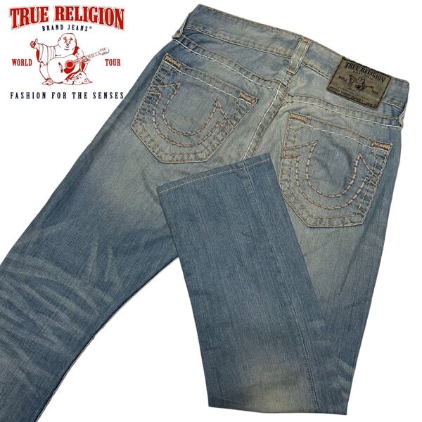 TRUE RELIGION BOBBY SUPER T デニムパンツ 太ステッチ