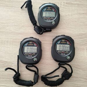 ストップウォッチ タイマー 3個セット 新品 計測 スポーツ 時計 アラーム デジタル 表示 日付 工具 まとめ売り 大量