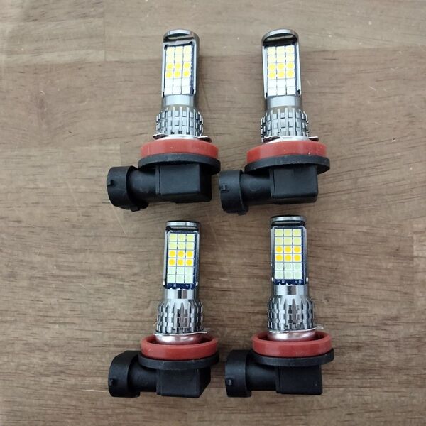訳あり LEDフォグランプ 4個 3色 LEDバルブ ライト H8 H11 H16 ヘッドライト 工具セット まとめ売り 大量