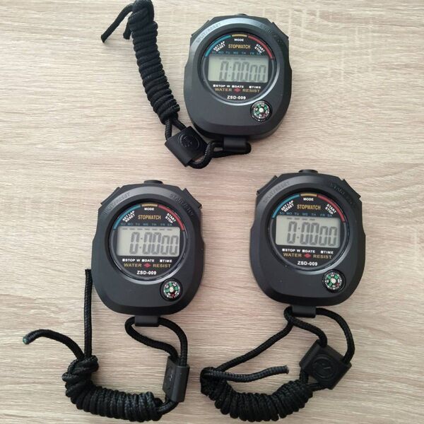 ストップウォッチ タイマー 3個セット 新品 計測 スポーツ 時計 アラーム デジタル 表示 日付 工具 まとめ売り 大量