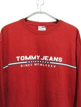 送料無料☆Tommy Jeans☆ロゴプリント入りロンTee☆L☆赤☆ストリート☆トミージーンズ☆_画像2