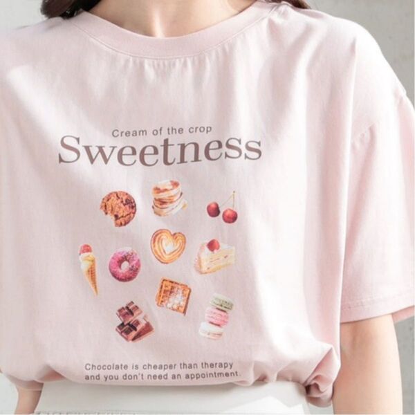 ハニーズ honeys 半袖 ゆったり カットソー 中学生 女児 かわいい スイーツ Tシャツ Mサイズ ピンク