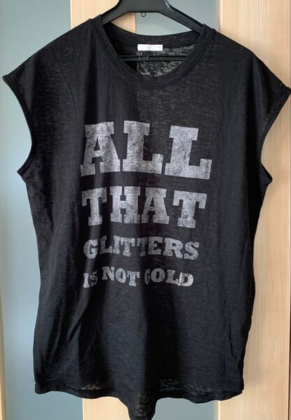ノースリーブTシャツ 黒 レディース