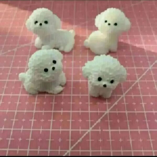 犬 4匹セット ミニチュア 置物 オブジェ ガーデンパーツ 鉢飾り デコパーツ