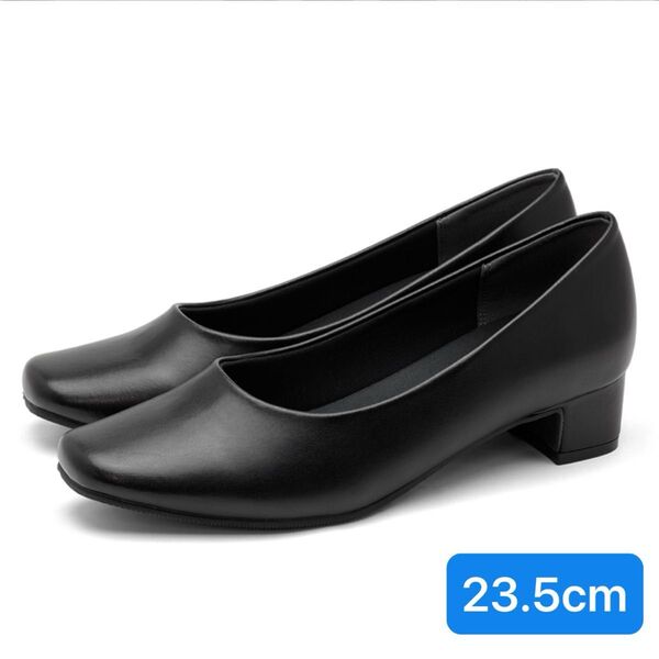 【新品】黒パンプス703BL/23.5cm パンプス 靴 走れるパンプス 黒 痛くない 冠婚葬祭 就職 通勤 リクルート