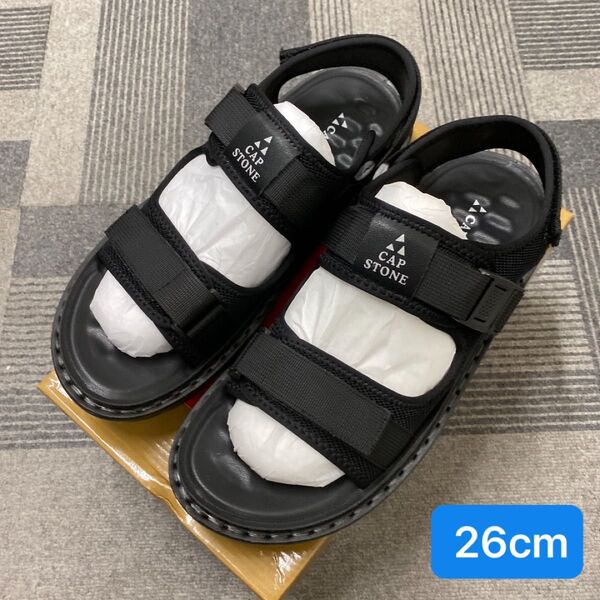 【訳あり新品】9010BL/26cm メンズサンダル ブラック