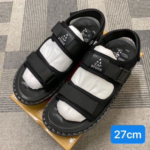 【訳あり新品】9010BL/27cmメンズサンダル ブラック